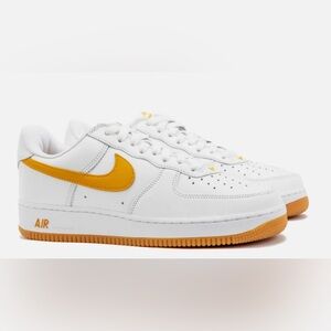 Nike Air Force 1 Low Retro QS White University Gold Style #FD7039-100 Size M 15